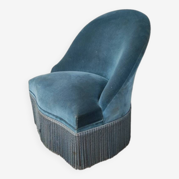 Fauteuil crapaud bleu