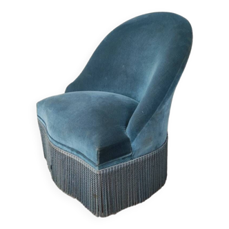 Fauteuil crapaud bleu