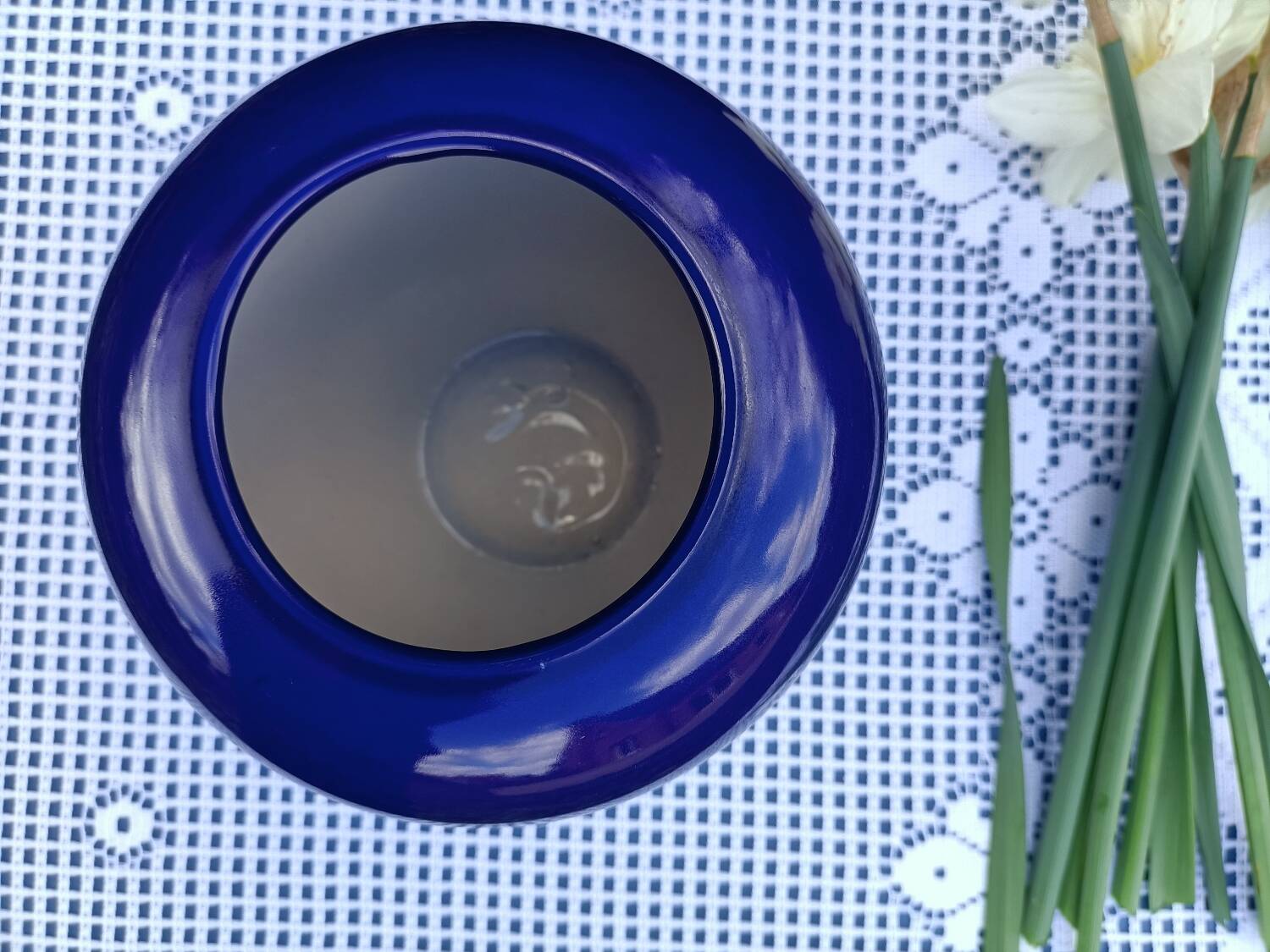 Intense blue ceramic vase