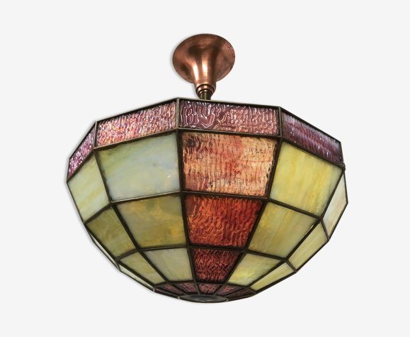 Lustre Art Deco Pate De Verre