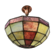 Lustre art déco pâte de verre façon vitrail 1930