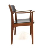 Fauteuil de bureau scandinave en teck et en skaï, Suède, 1960