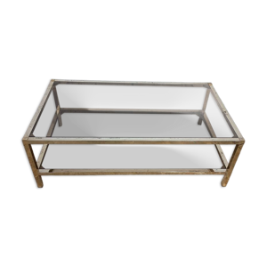 Table basse années 70 - double plateau verre