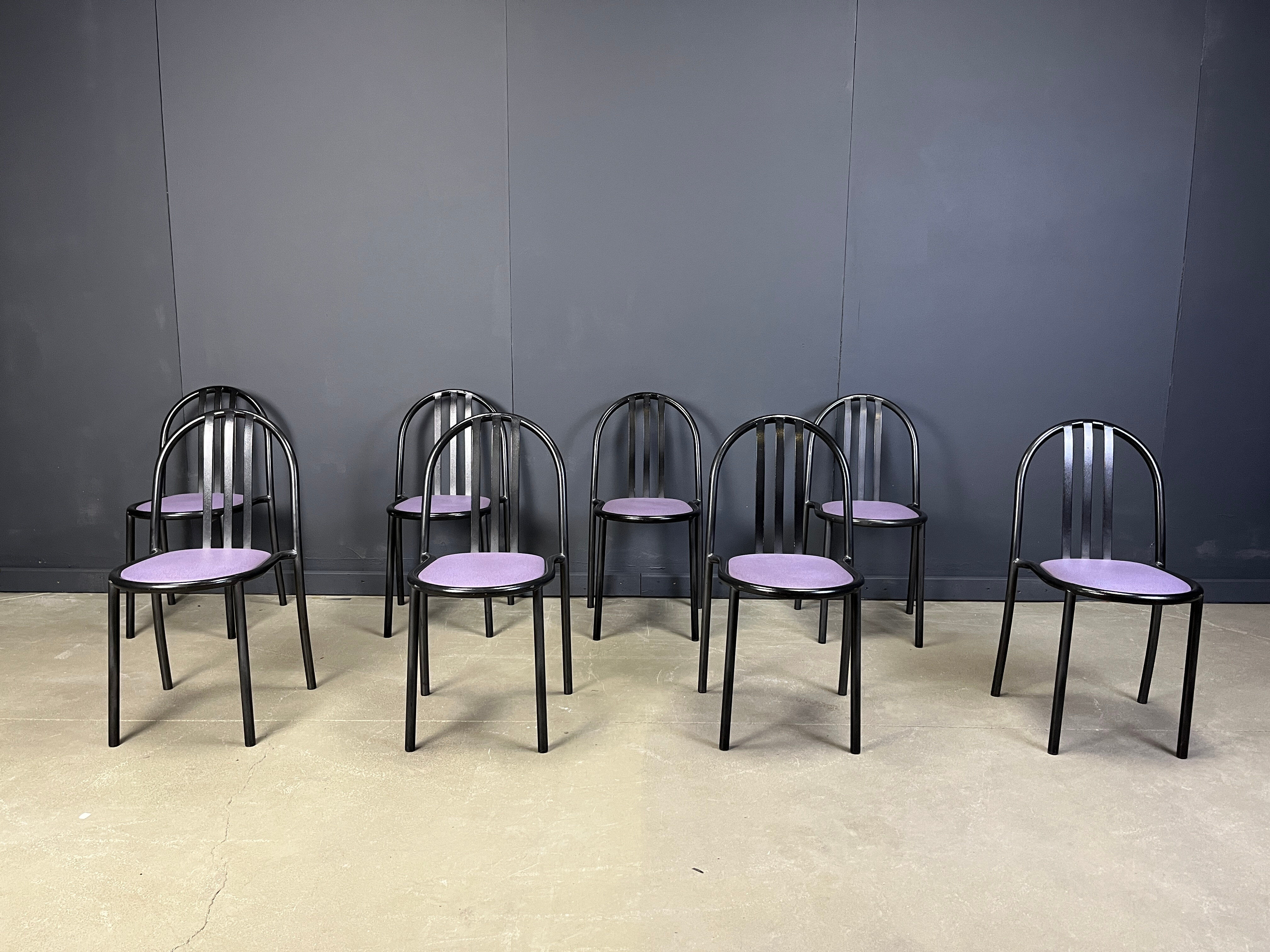 Ensemble de chaises Nr 222 par Robert Mallet-Stevens, années 1980, ensemble de 8.