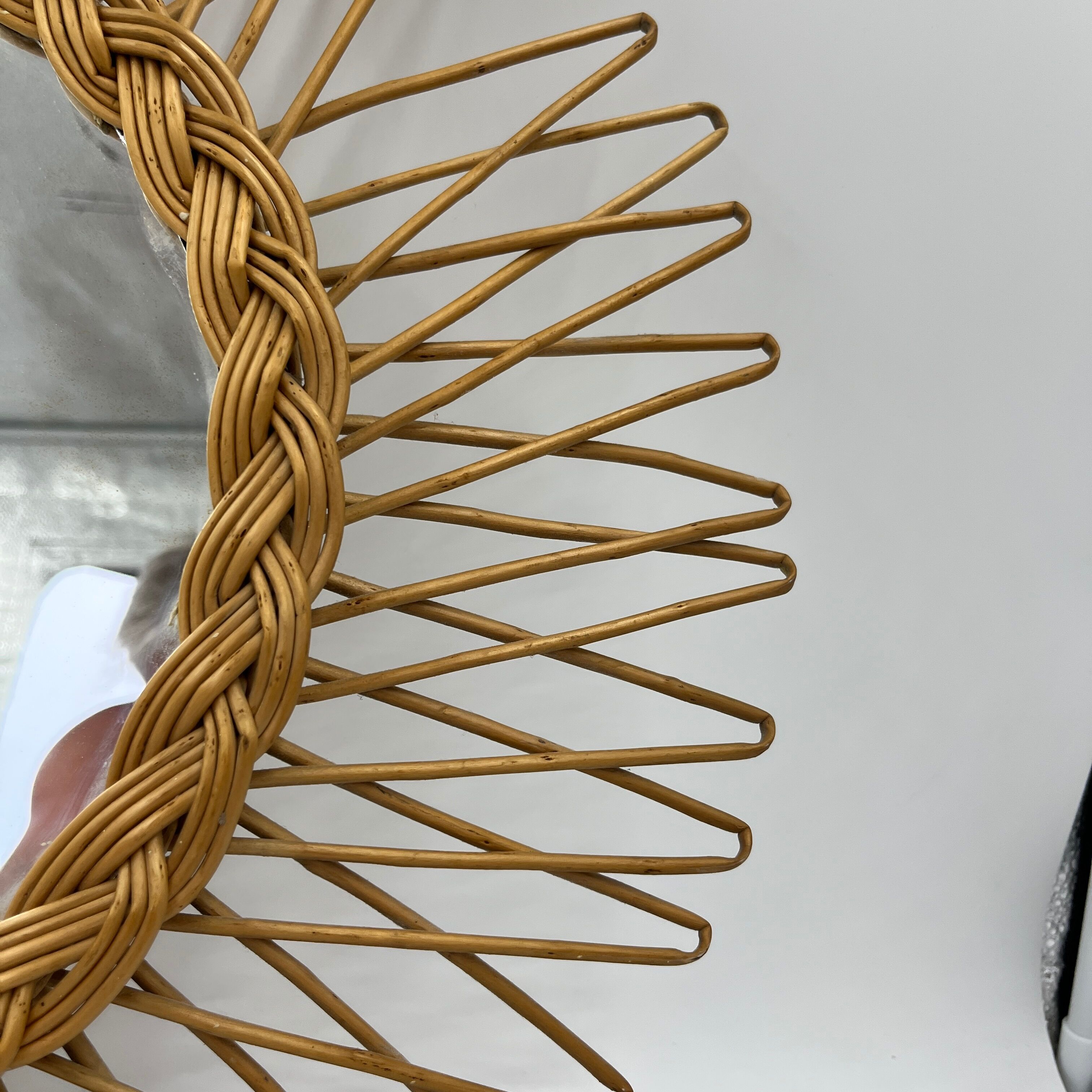 Rattan sun mirror