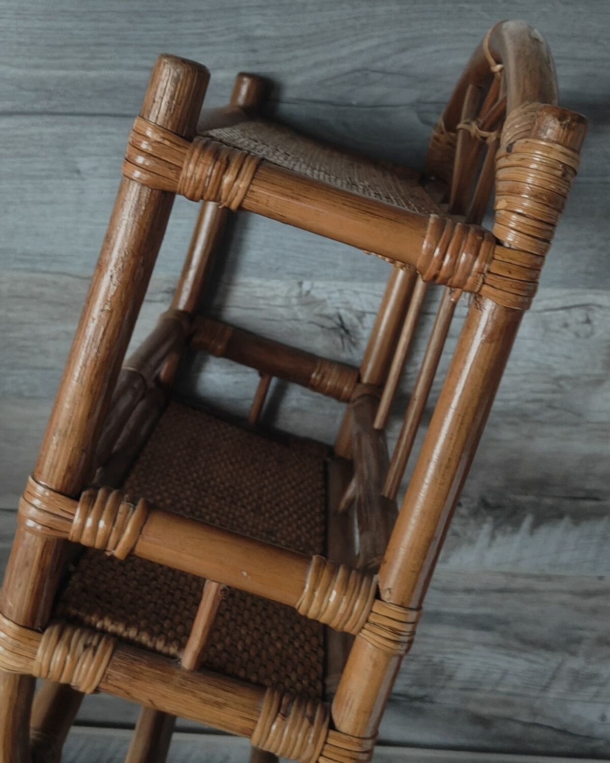 Vintage rattan shelf