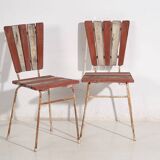 Antique red garden chairs (c.1920). Set of 4 pieces #31