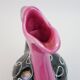 Black and pink Vallauris carafe with white relief patterns