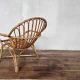 Bohemian armchair shabby chic rattan 1950