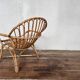 Fauteuil bohème shabby chic en rotin bambou 1950