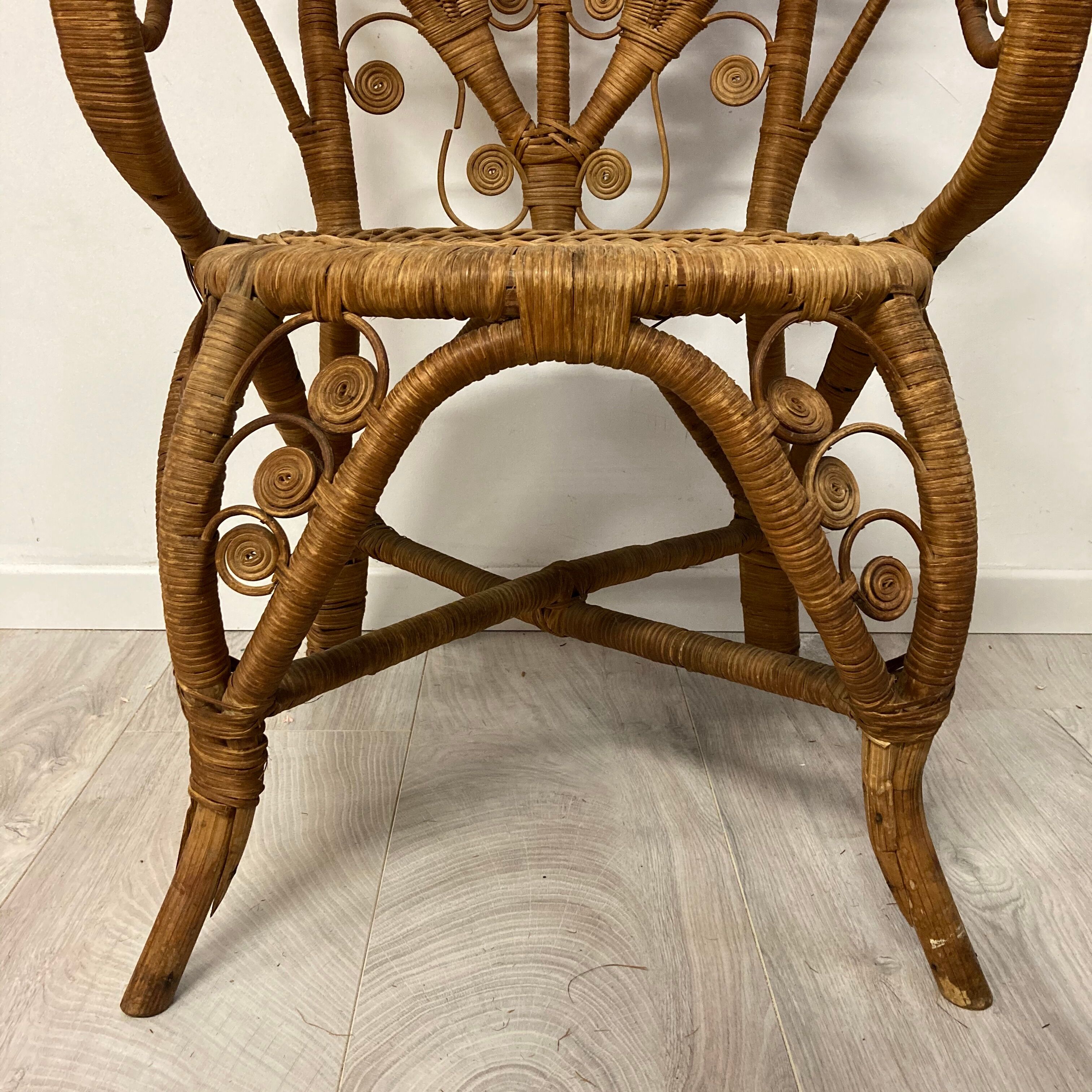 Peacock chair with armrests