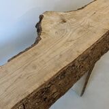 Raw wood bench