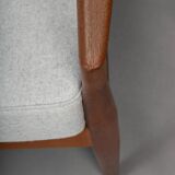 Grey reupholstered Paper Knife sofa model 212 by Kai Kristiansen, 1950s