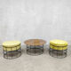 Vintage danish design wire coffee table stools Verner Panton