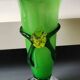Design Vase in Floral/Yellow Rose shape in relief, corolla-shaped neck. Murano style. High 25 cm