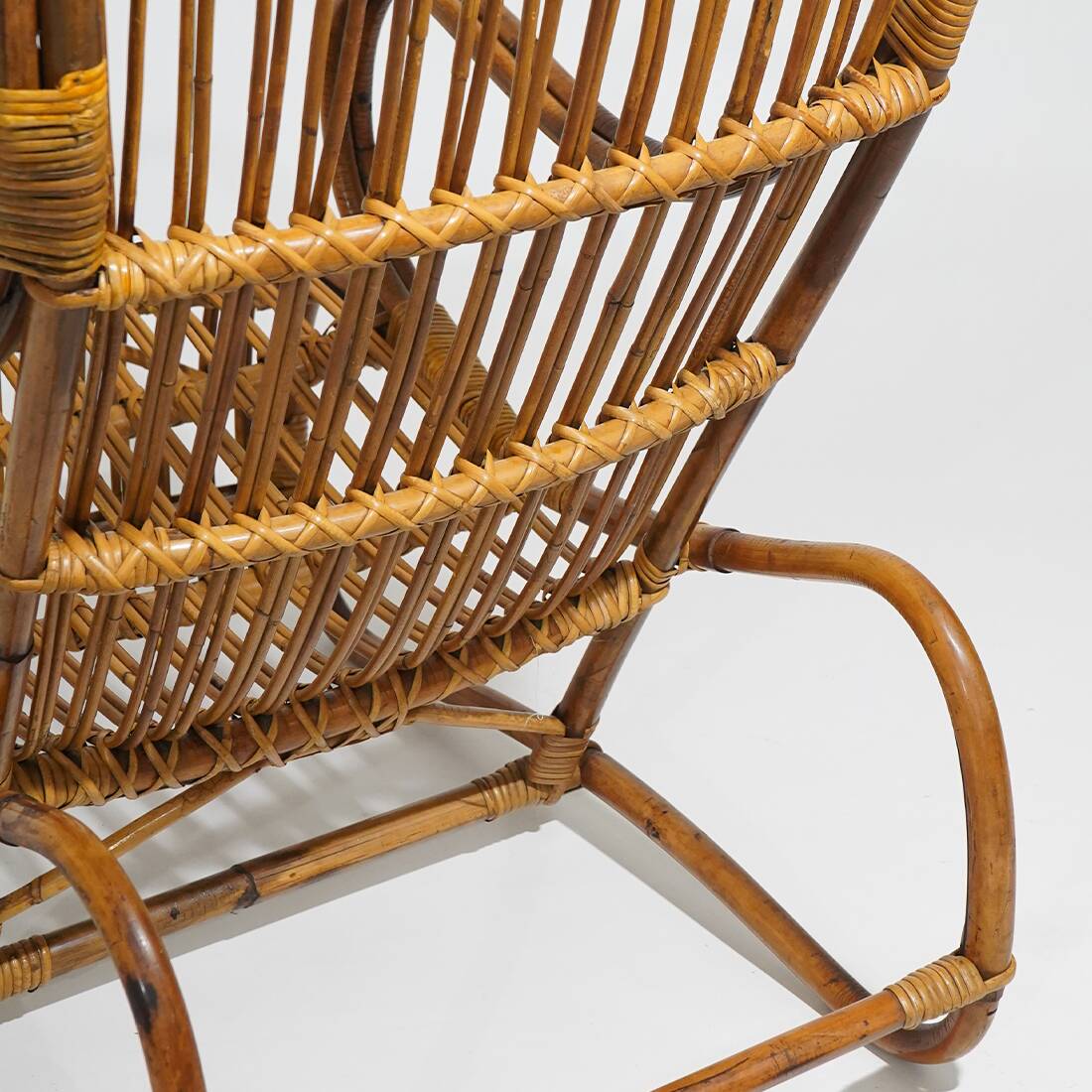 Fauteuil en rotin, années 1950