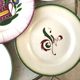 Set of 6 flat plates mismatched Digoin Sarreguemines models Rooster and Casino 30s