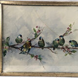 Watercolor early twentieth, "on a cherry branch"
