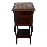 Nightstand / occasional table, late 19th century, wood and marble.
