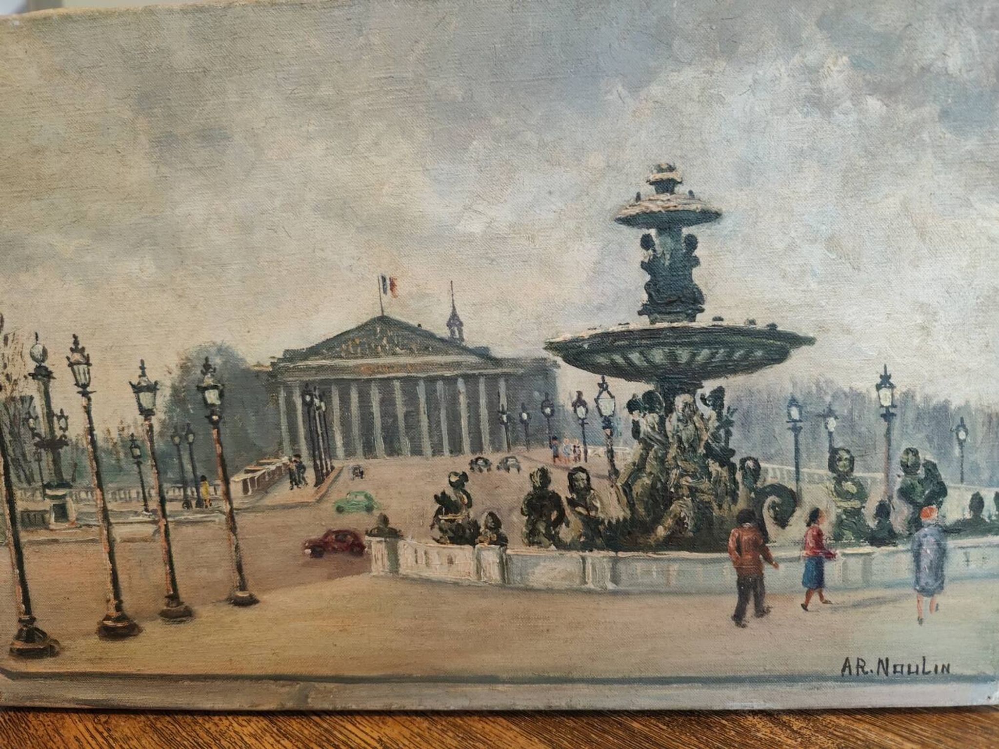 Adrien Raphaël Noulin oil on canvas Naïve/Paris, the Concorde.