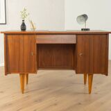 Classic freestanding desk from the 1950s, walnut veneer