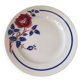 Plat de service en terre de fer Digoin KG, décor Chantal