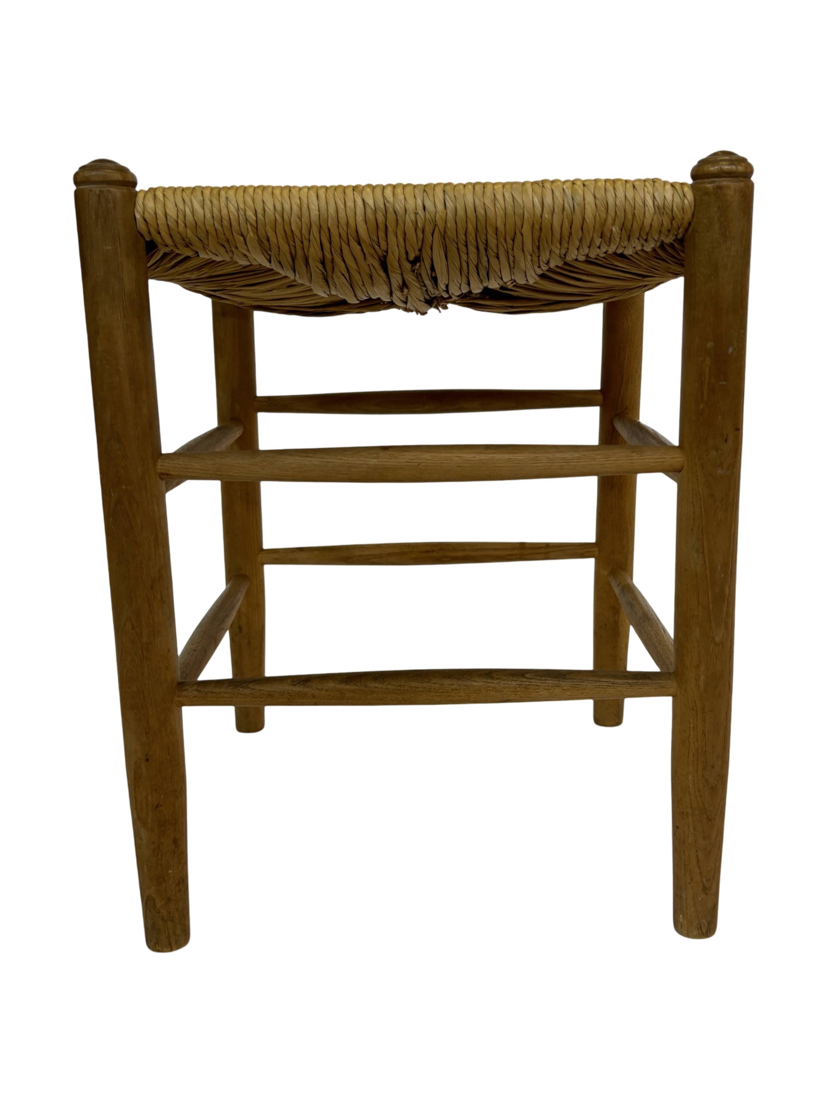 Vintage Danish papercord stool rope beech mid century '60s design