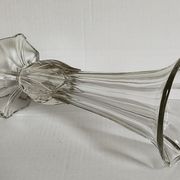 Art-Deco high foot vase in molded crystal early twentieth century