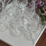6 stemmed cut crystal water glasses