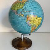 Vintage 1985 terrestrial globe Taride wood - 37 cm
