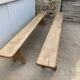 Pair of solid oak wood farmhouse benches 250cm rustic 1900