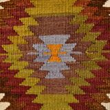 6x9 Orange Green Tribal Vintage Kilim Rug, 177x290Cm
