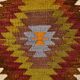Tapis Kilim tribal vintage orange vert 6x9, 177x290 cm