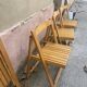 Série de 4 chaises pliantes en bois vintage