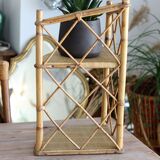 Rattan corner shelf