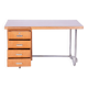 Restored Bauhaus Oak Writing Desk, Hynek Gottwald, Chrome, Czechia, 1930s