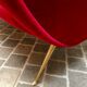 Fauteuil italien velours rouge avec pieds en laiton