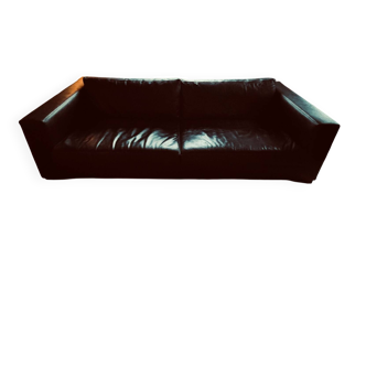 Canapé 3 places en cuir de veau glacé