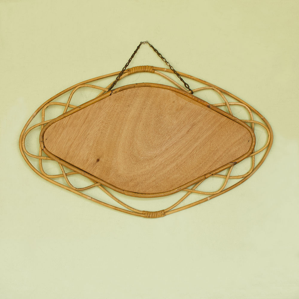 Vintage rattan mirror 37x61cm