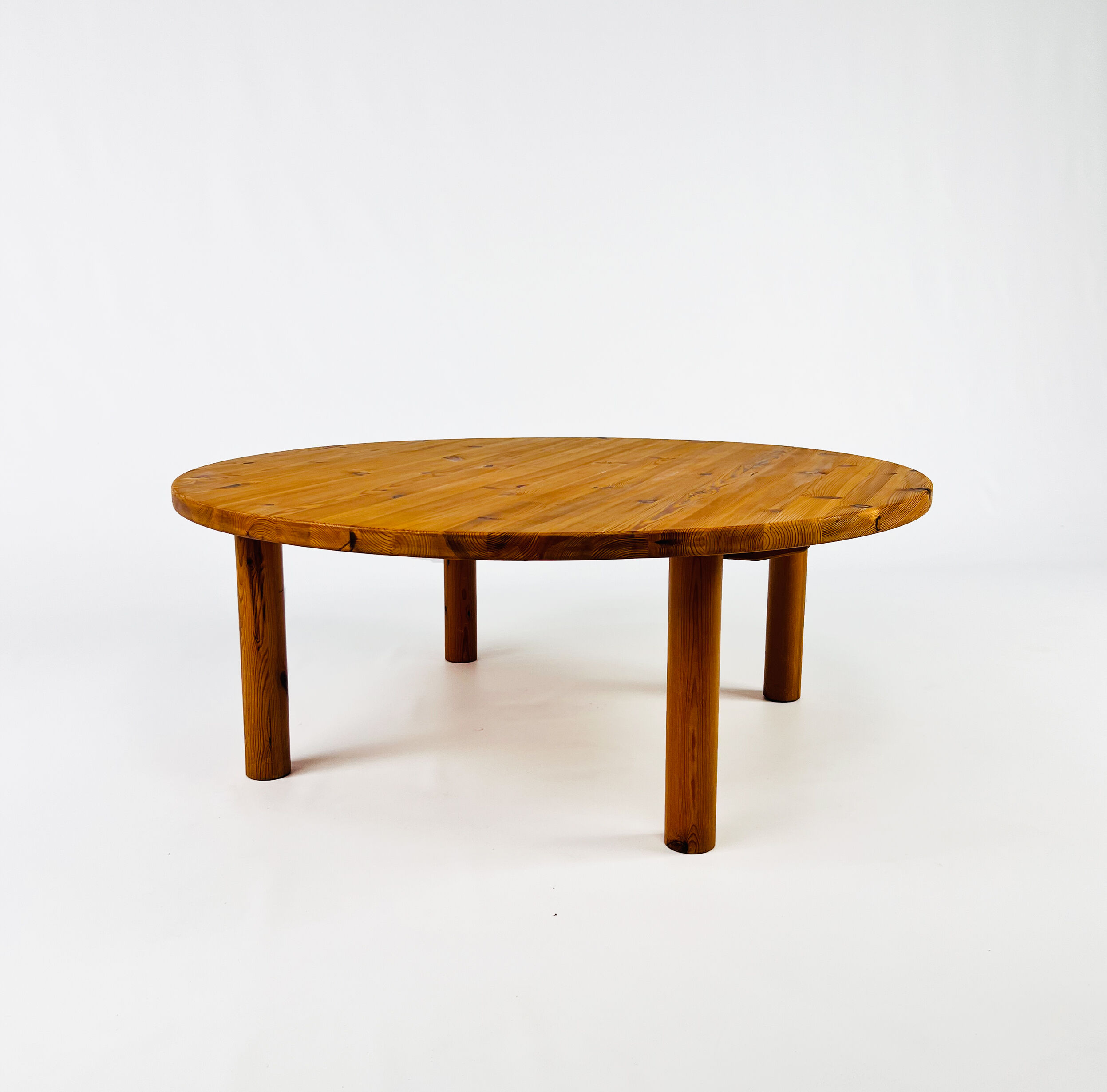Table basse en pin massif du milieu du siècle, années 1970