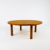 Table basse en pin massif du milieu du siècle, années 1970