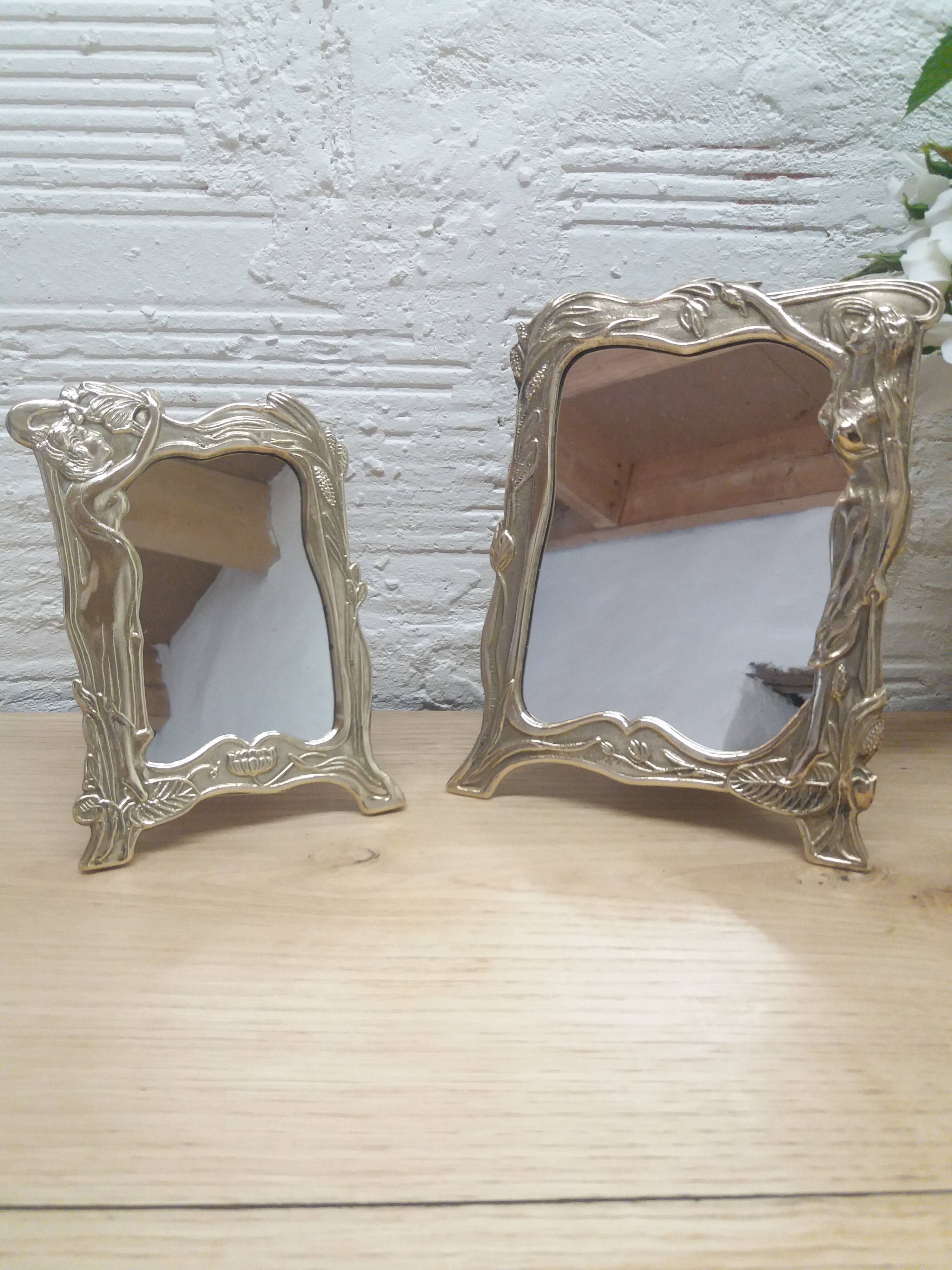Art Nouveau mirror duo
