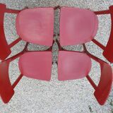 4 red chairs bistro Baumann