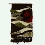 Vintage Hand Knotted Wool Tapestry 1960s