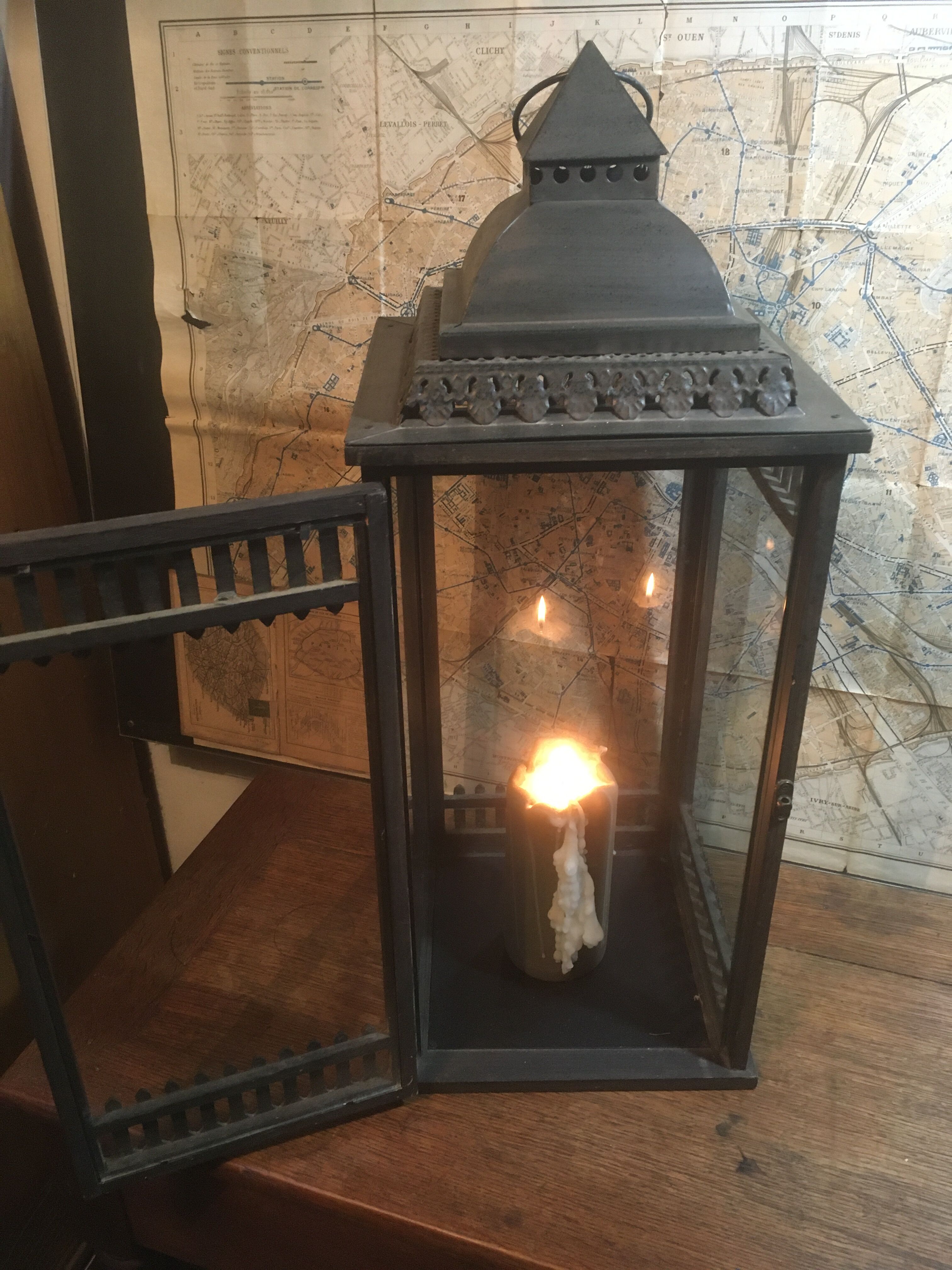 Wood and iron photophore lantern