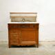 Antique washbasin cabinet in marble and wood