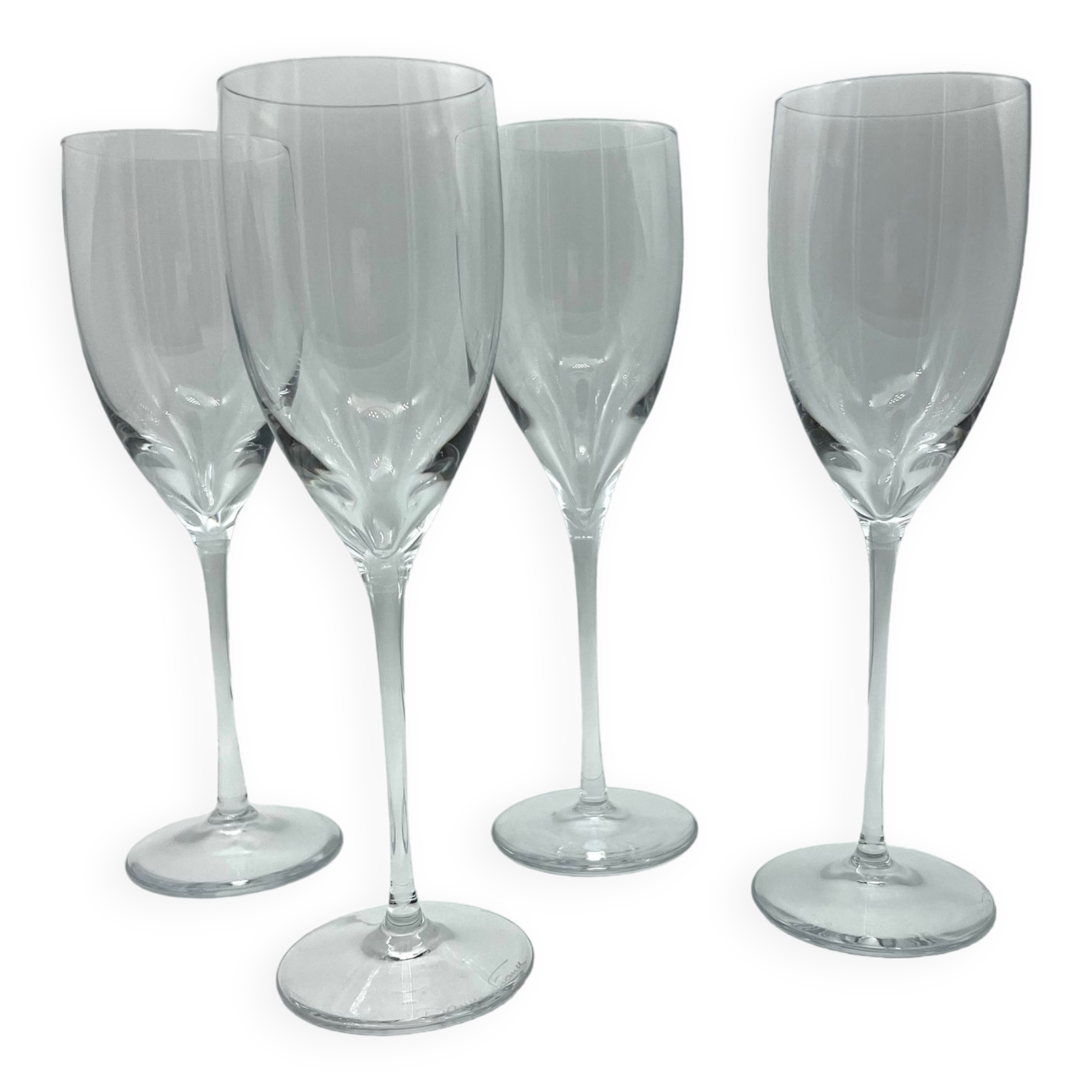 Set of 4 champagne flutes Daum cristal