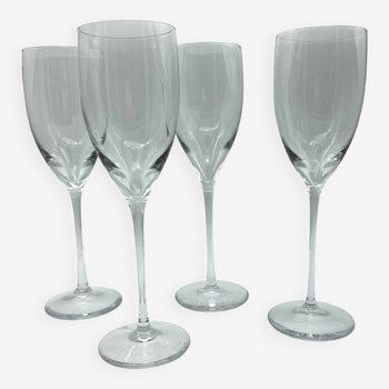 Set of 4 champagne flutes Daum cristal