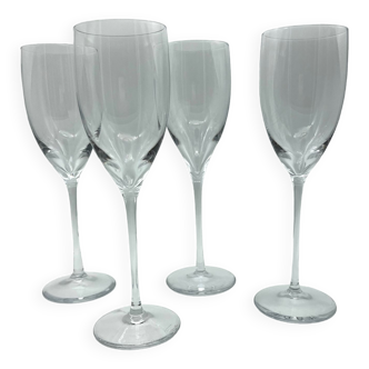 Lot de 4 flutes à champagne Daum cristal