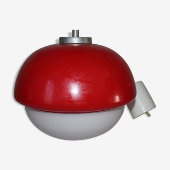 Red/white vintage opaline suspension